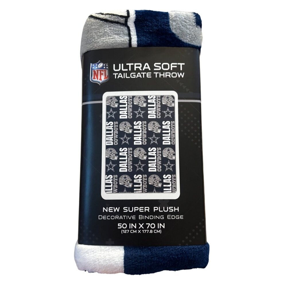 Dallas Cowboys NFL Ultra Soft Tailgate Throw Blanket 50x70 Super Plush New